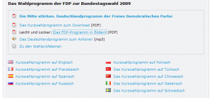 Screenshot der Seite www.Deutschlandprogramm.de